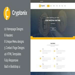قالب سایت Cryptonix - Cryptocurrency and Mining HTML Template