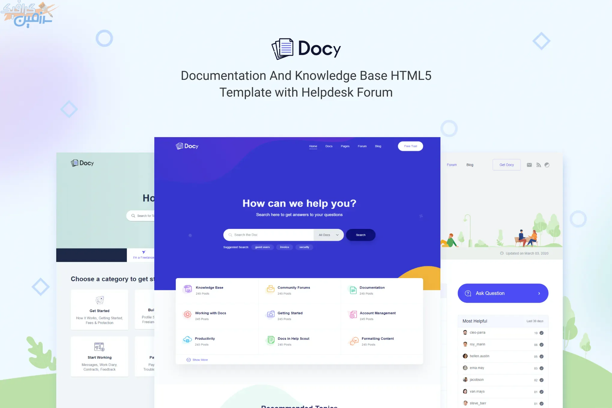 دانلود قالب سایت Docy – قالب مستندات و پایگاه دانش HTML5