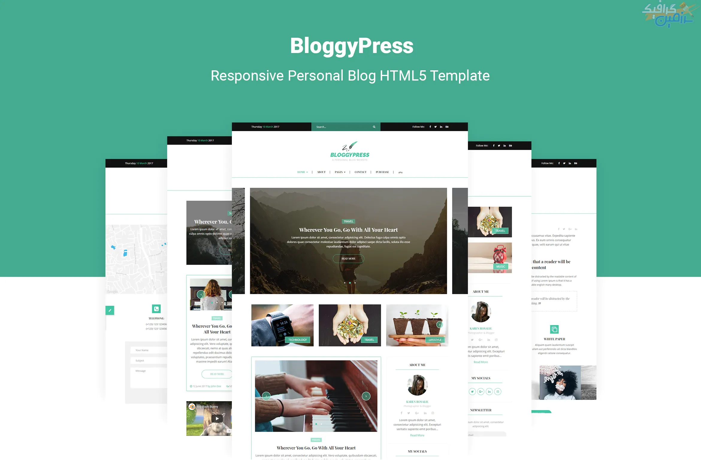 دانلود قالب سایت BloggyPress – قالب وبلاگ مدرن و خلاقانه HTML5