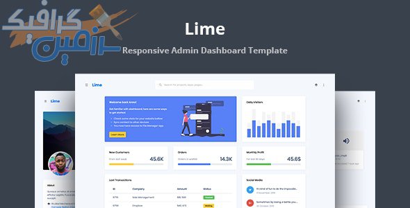 دانلود قالب سایت Lime – قالب مدیریت و داشبورد حرفه ای HTML