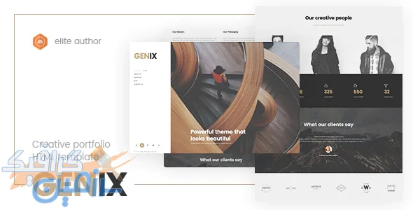 دانلود قالب سایت Genix – قالب نمونه کار خلاقانه و حرفه ای HTML5