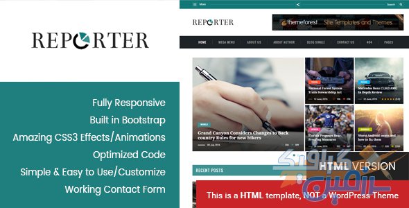 دانلود قالب سایت Max Reporter – قالب HTML مجله و خبری