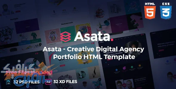 دانلود قالب سایت Asata – قالب خلاقانه شرکتی و نمونه کار HTML