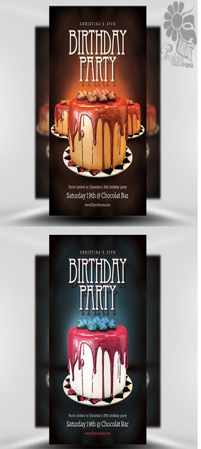 دانلود تصاویر لایه باز پوسترهای تبلیغاتی کیک تولد بافرمت PSD & JPG