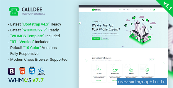 قالب سایت Calldee راست چین