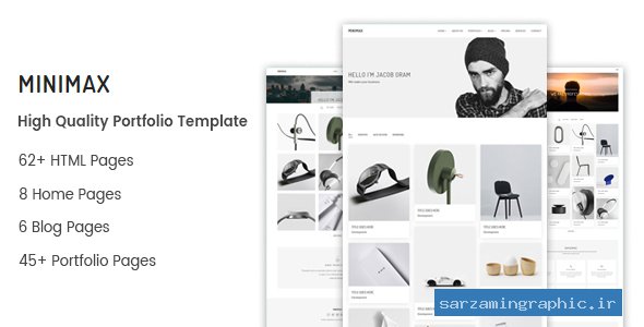 قالب سایت مینیمال نمونه کار Minimax - Minimal Portfolio Template