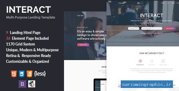 قالب صفحه فرود Interact