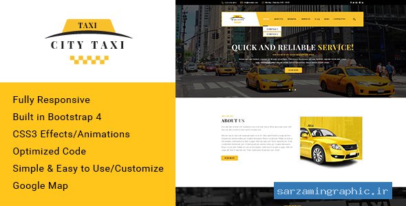 قالب سایت تاکسی Citytaxi - Bootstrap 4 HTML Template for Taxi