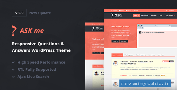 قالب پرسش و پاسخ وردپرس Ask Me نسخه 3.9