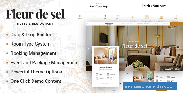 قالب وردپرس رزرواسیون هتل Fleurdesel نسخه 2.0.4