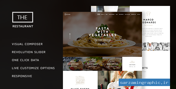 قالب وردپرس رستوران The Restaurant نسخه 1.3.1