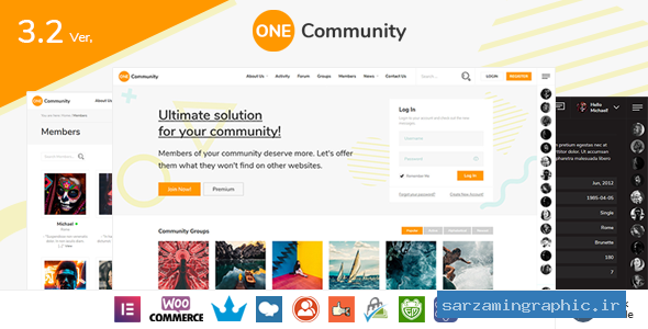 قالب buddypress OneCommunity نسخه 2.2