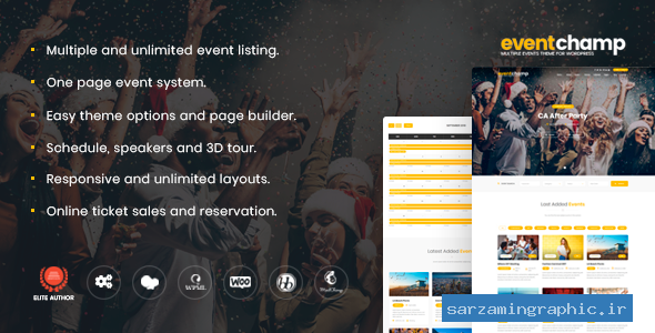 قالب وردپرس رویداد و کنفرانس Event Champ نسخه 1.8.5