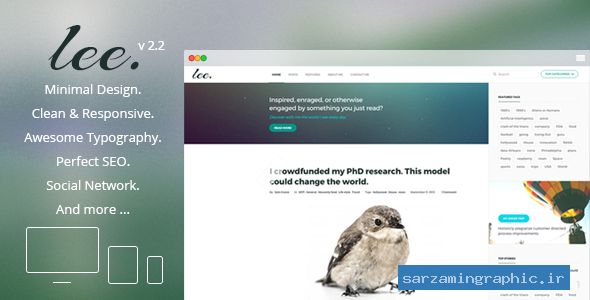 قالب وبلاگی وردپرس Lee Blog نسخه 2.2