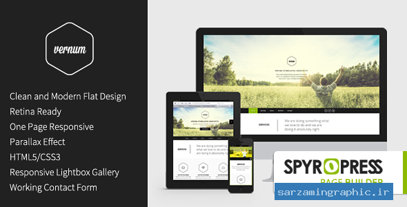 قالب تک صفحه ای و پارالاکس وردپرس Vernum نسخه 3.0