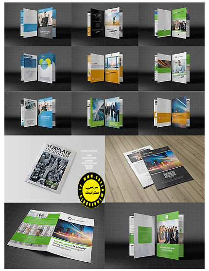 دانلود مجموعه ای از تصاویر لایه باز با موضوع بروشورهای تجاری دولت - CM Bifold Business Brochure Bundle
