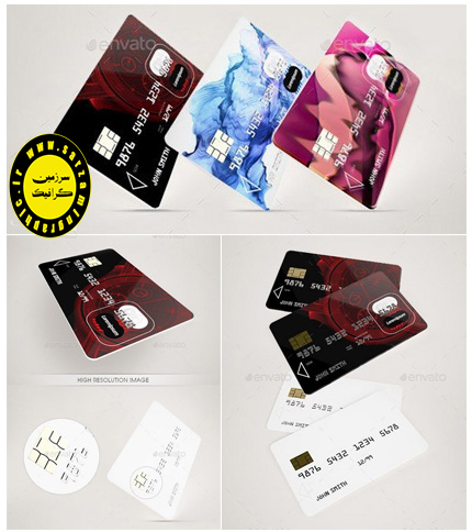 دانلود mockup لایه باز با موضوع کارت اعتباری از گرافیک ریور - GraphicRiver Credit Card Mockup