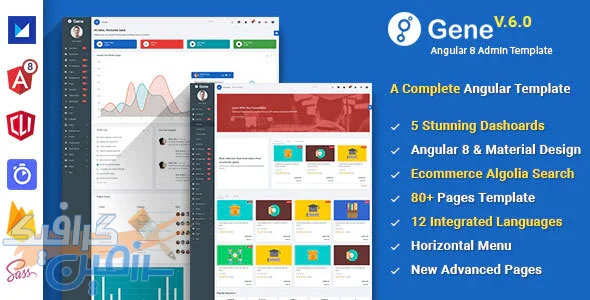 دانلود قالب سایت Gene – قالب مدیریت و داشبورد Angular 8