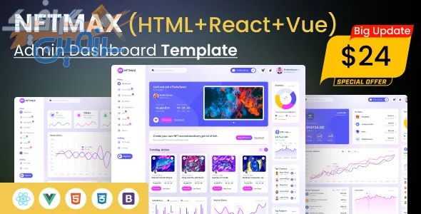 دانلود NFTMAX - Bootstrap 5 Admin Templates نسخه کامل: قالب آماده مدیریت بازارهای NFT با بوت استرپ 5