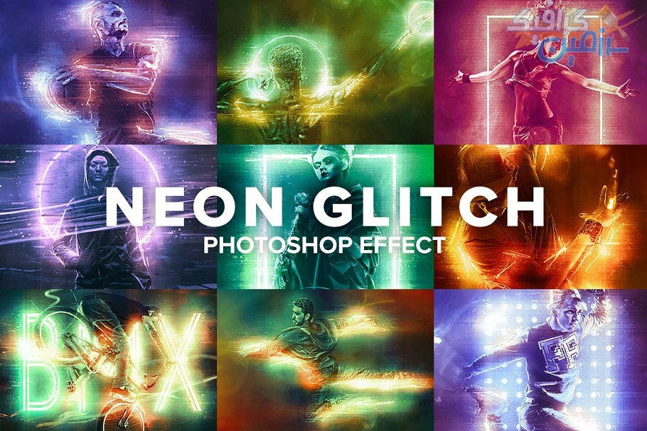 دانلود اکشن فتوشاپ Neon Glitch