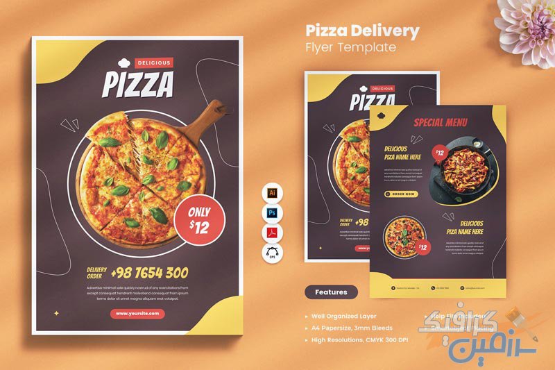 دانلود فلایر لایه باز Pizza Delivery Order