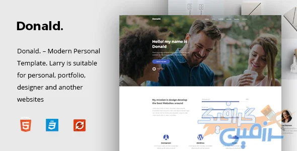 دانلود قالب سایت Donald – قالب شخصی و تک صفحه ای HTML