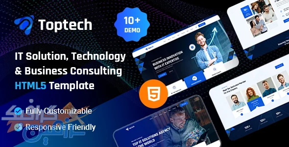 دانلود قالب HTML5 Toptech - راهکار کامل برای وبسایت های فناوری و کسب و کار (نسخه 2023)