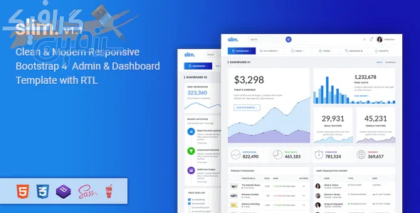 دانلود قالب HTML مدیریت Slim – قالب مدرن و واکنش گرا داشبورد و مدیریت