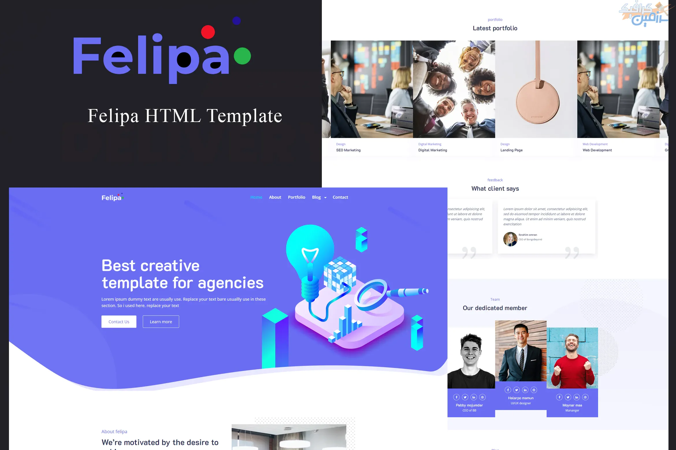 دانلود قالب سایت Felipa – قالب صفحه فرود شرکتی HTML