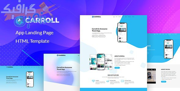 دانلود قالب سایت Carroll – قالب HTML صفحه فرود اپلیکیشن و نرم افزار