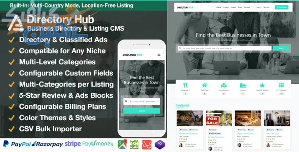 دانلود اسکریپت Directory Hub Listing & Business Directory CMS