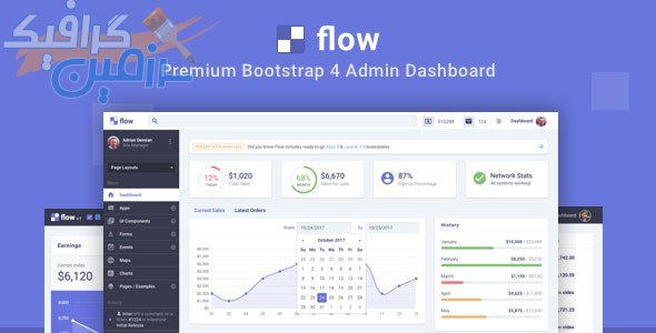 دانلود قالب مدیریت Flow Pro – قالب داشبورد و مدیریتی بوت استرپ ۴