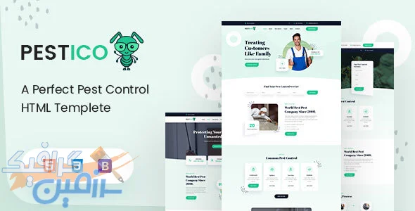 دانلود قالب HTML Pestico - نسخه کامل برای طراحی وبسایت خدمات کنترل آفات