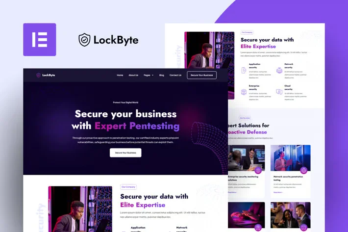 دانلود قالب خدمات امنیت سایبری وردپرس LockByte