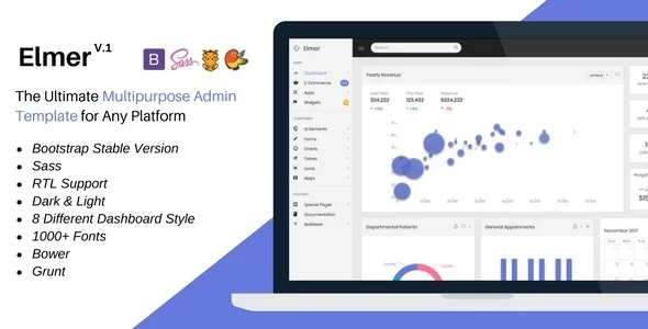 دانلود قالب سایت Elmer – قالب مدیریت و داشبورد بوت استرپ