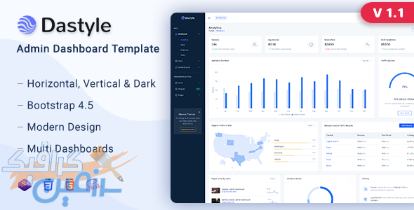 دانلود قالب سایت Dastyle – قالب مدیریتی و داشبورد بوت استرپ + نسخه لاراول