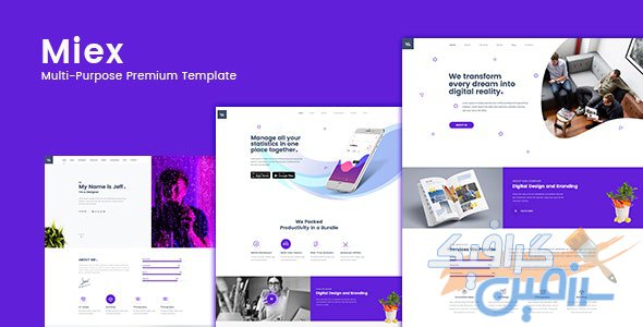 دانلود قالب HTML تک صفحه ای Miex