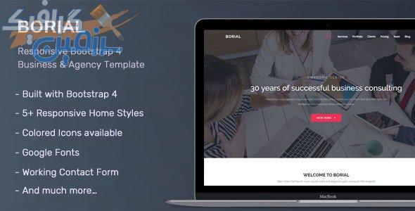 دانلود قالب سایت Borial – قالب بوت استرپ ۴ شرکتی و حرفه ای