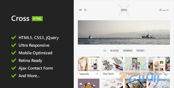 دانلود قالب سایت Cross – قالب مینیمال معماری و طراحی داخلی HTML5