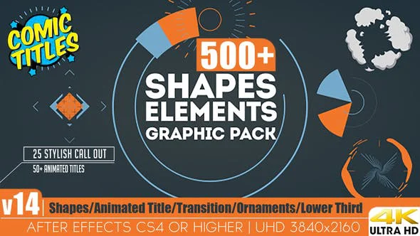 دانلود پروژه افتر افکت Shapes & Elements Graphic Pack