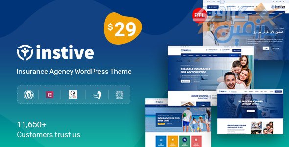 دانلود قالب وردپرس Instive – پوسته سایت بیمه حرفه ای و واکنش گرا وردپرس