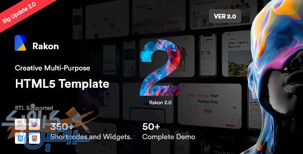 دانلود قالب سایت Rakon – قالب چند منظوره و راست چین HTML5