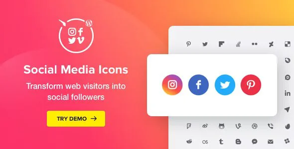 دانلود افزونه وردپرس WordPress Social Media Icons