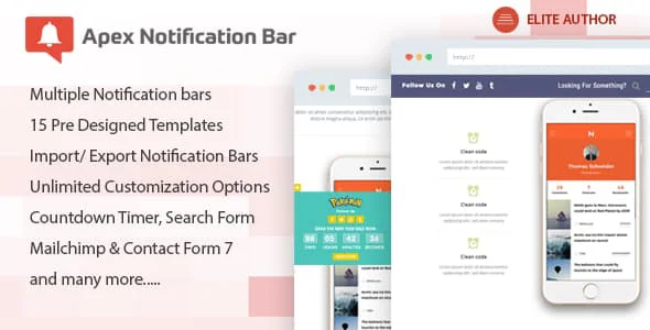 دانلود افزونه وردپرس Apex Notification Bar – پلاگین نوار اعلانات پیشرفته در وردپرس