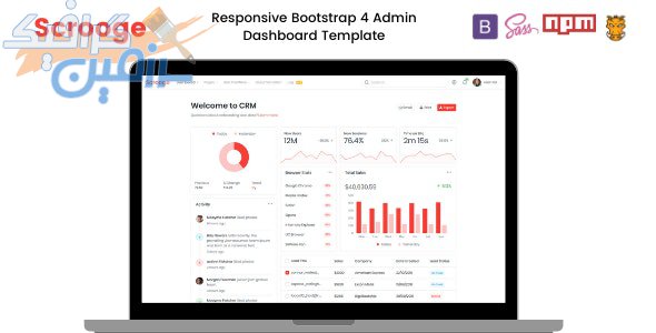 دانلود قالب سایت Scrooge – قالب بوت استرپ مدیریت و داشبورد حرفه ای
