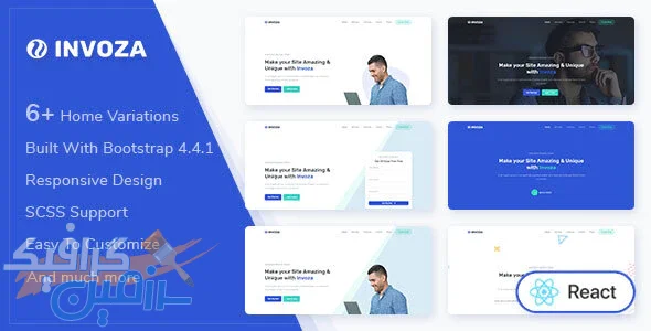 دانلود قالب سایت Invoza – قالب صفحه فرود مدرن و حرفه ای بوت استرپ