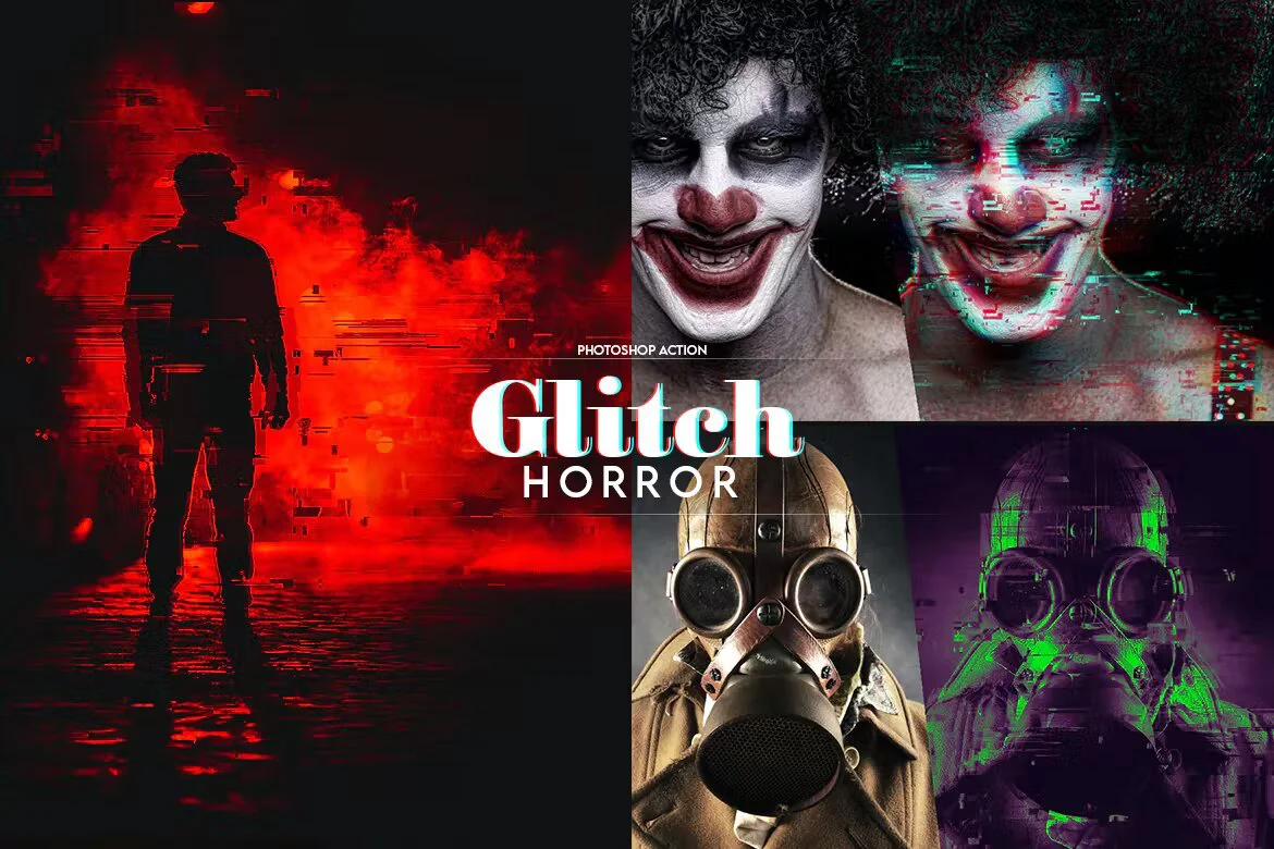 دانلود اکشن فتوشاپ Horror Glitch