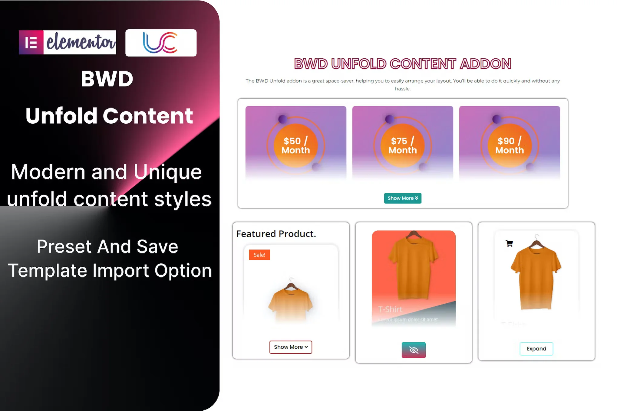 افزونه وردپرس Unfold Content Addon For Elementor