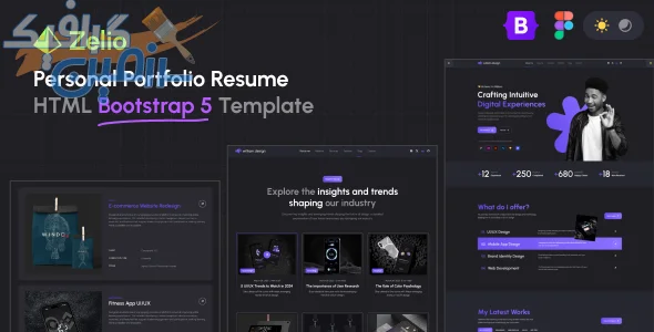 دانلود قالب حرفه ای پرتفولیو شخصی Zelio نسخه HTML5 با بوت استرپ برای نمایش خلاقیت شما
