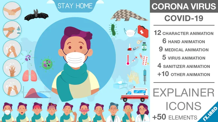 دانلود پروژه افتر افکت Corona Virus – Covid-19 Explainer